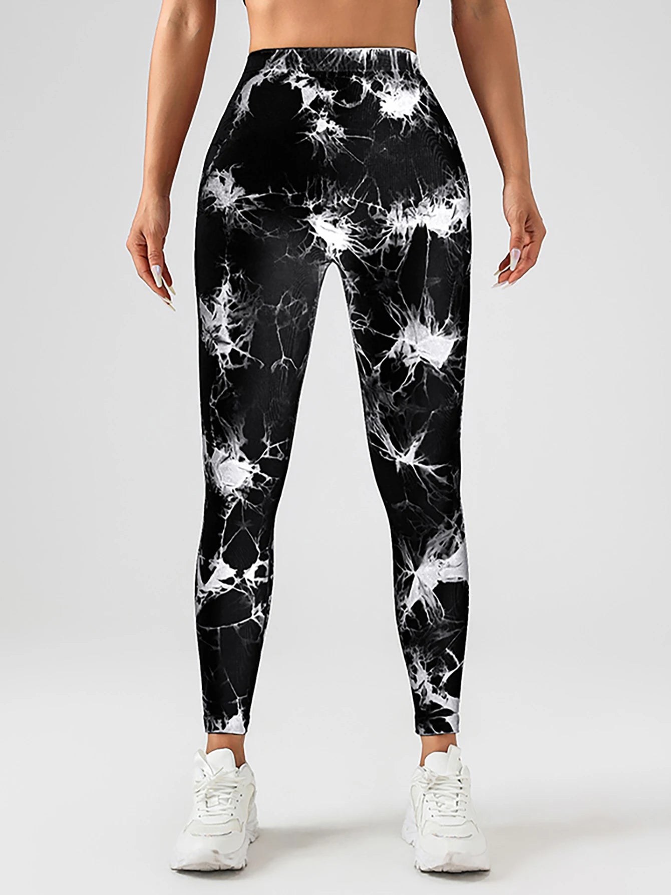 US Local Women‘s Spandex Tie Dye Scrunch Butt Lifting V Back Leggings