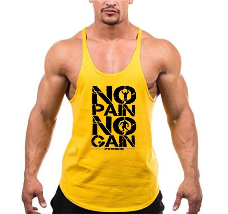 Brand Gym Stringer Tank Top Men Bodybuilding Clothing Cotton Sleeveless