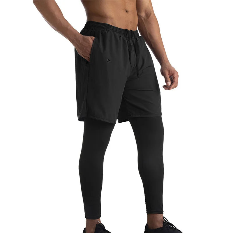 Running Shorts Men 2 In 1 Double-deck Quick Dry