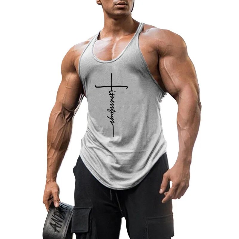 Brand Gym Stringer Tank Top Men Bodybuilding Clothing Cotton Sleeveless