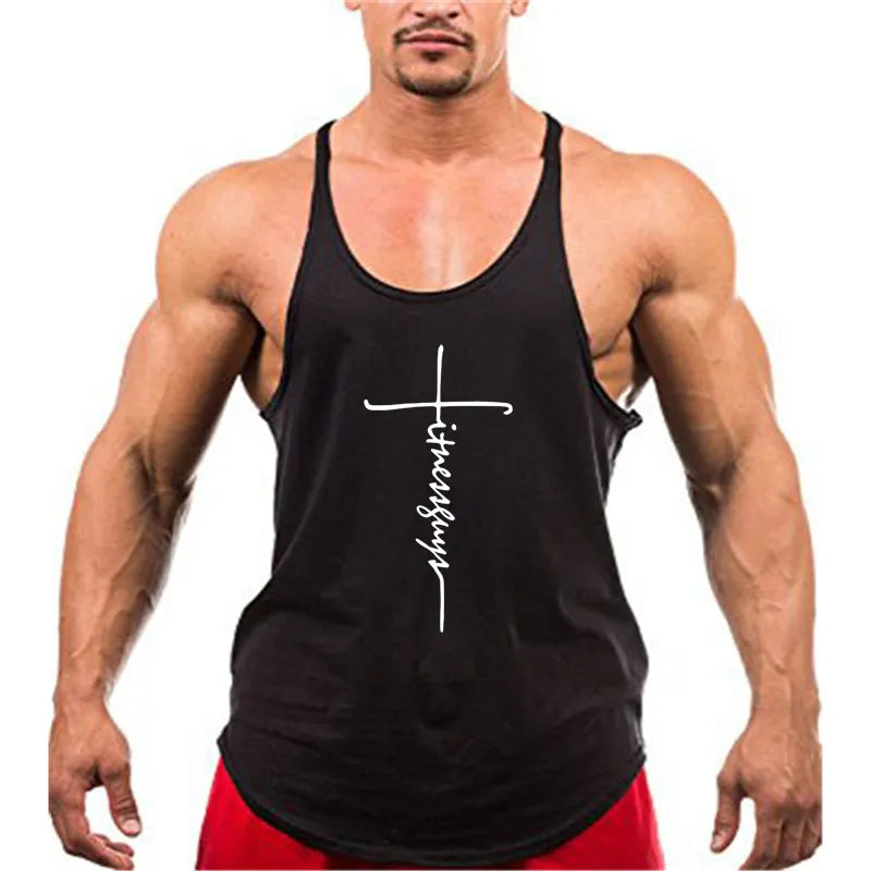 Brand Gym Stringer Tank Top Men Bodybuilding Clothing Cotton Sleeveless