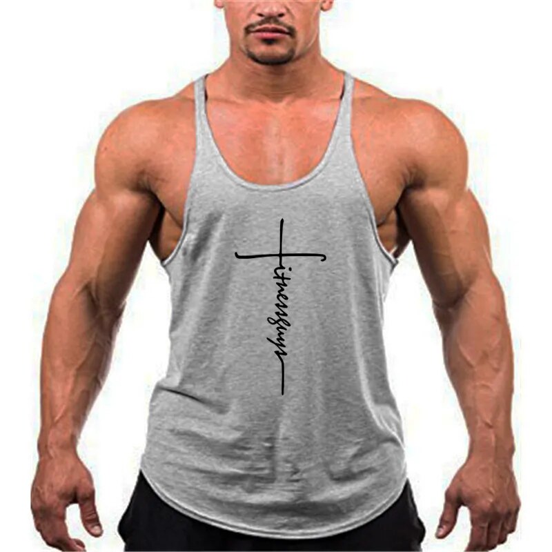 Brand Gym Stringer Tank Top Men Bodybuilding Clothing Cotton Sleeveless