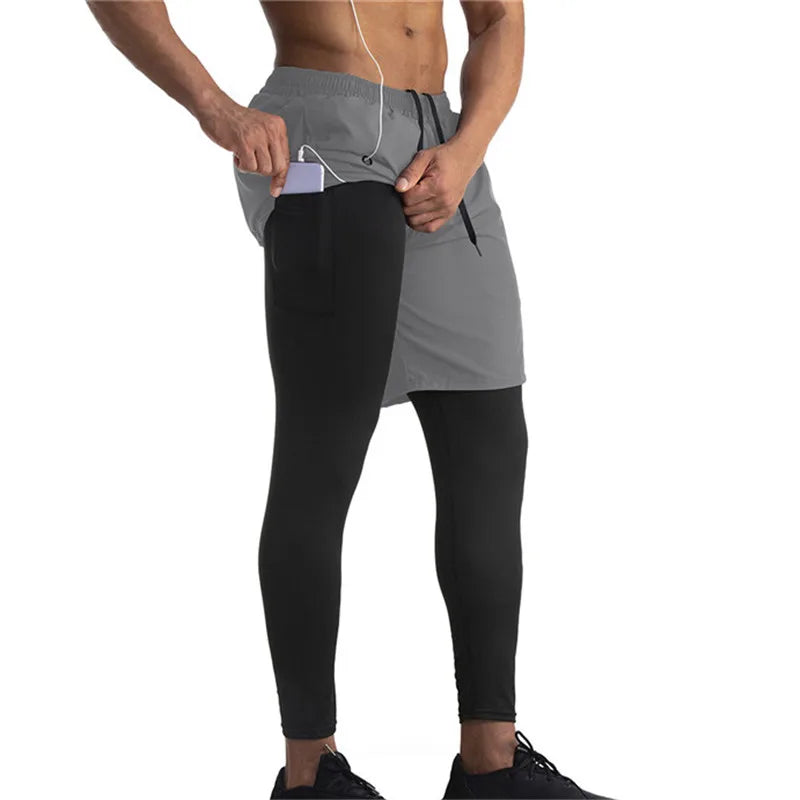 Running Shorts Men 2 In 1 Double-deck Quick Dry