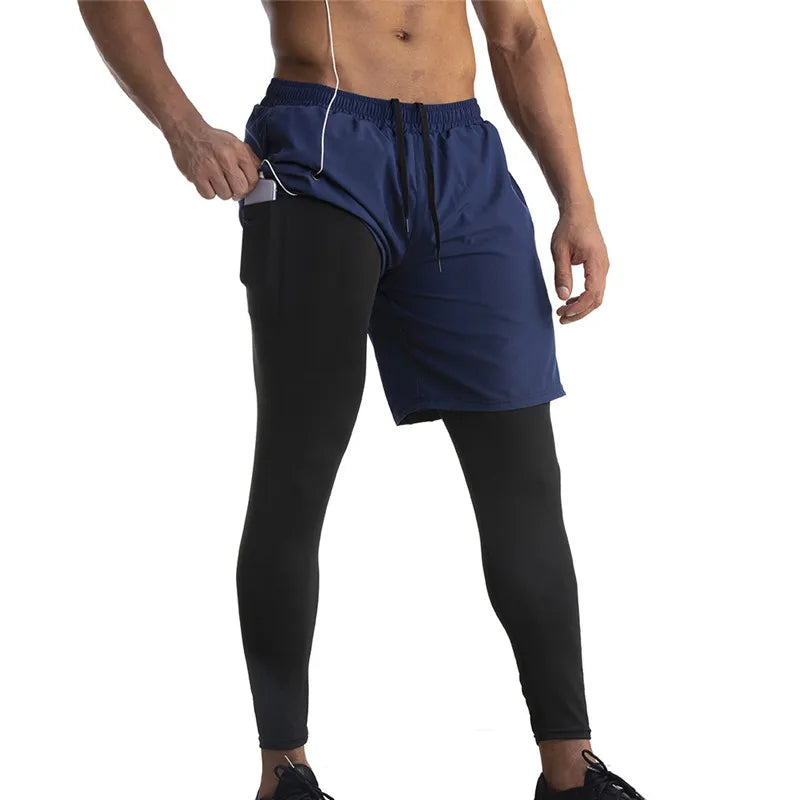 Running Shorts Men 2 In 1 Double-deck Quick Dry