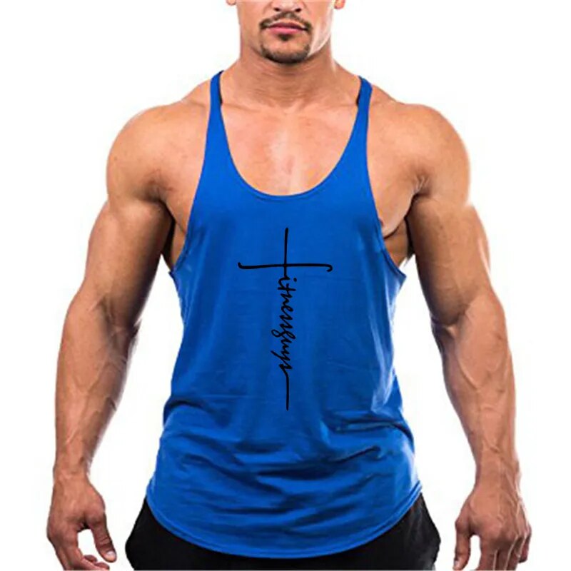 Brand Gym Stringer Tank Top Men Bodybuilding Clothing Cotton Sleeveless