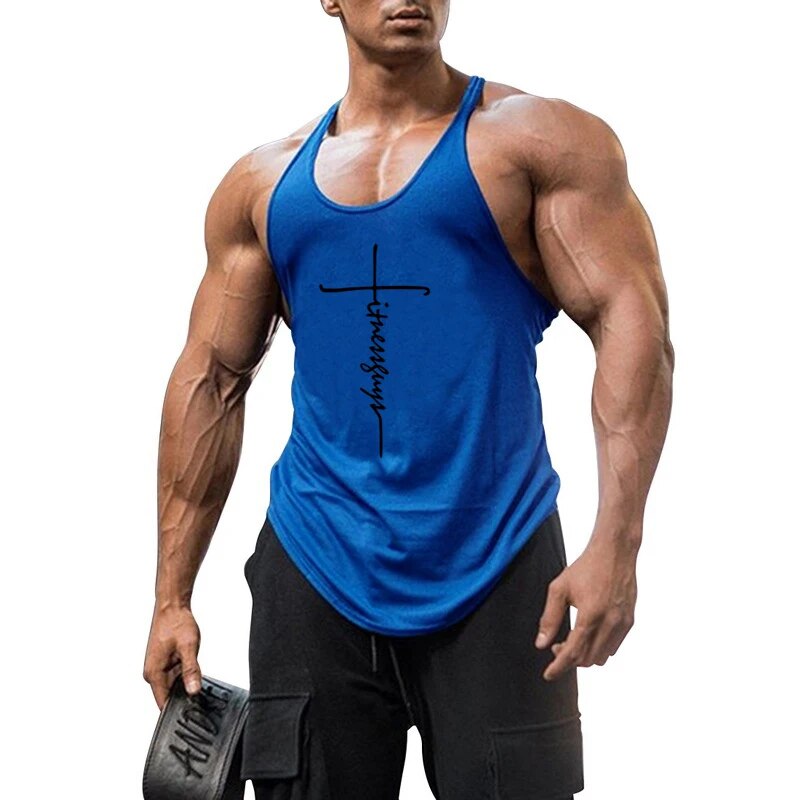 Brand Gym Stringer Tank Top Men Bodybuilding Clothing Cotton Sleeveless