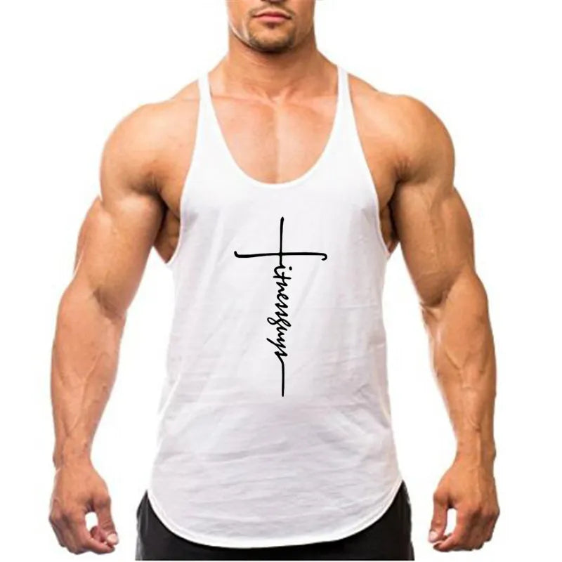 Brand Gym Stringer Tank Top Men Bodybuilding Clothing Cotton Sleeveless