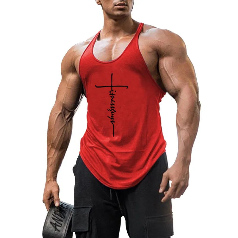 Brand Gym Stringer Tank Top Men Bodybuilding Clothing Cotton Sleeveless