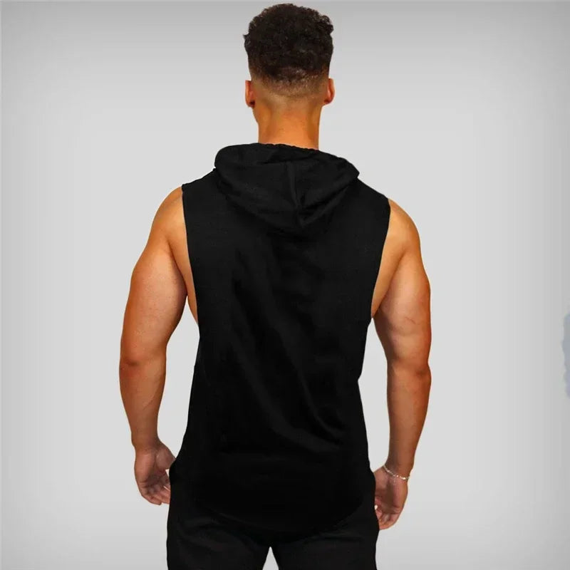 Men's Bodybuilding Hooded Tank Top