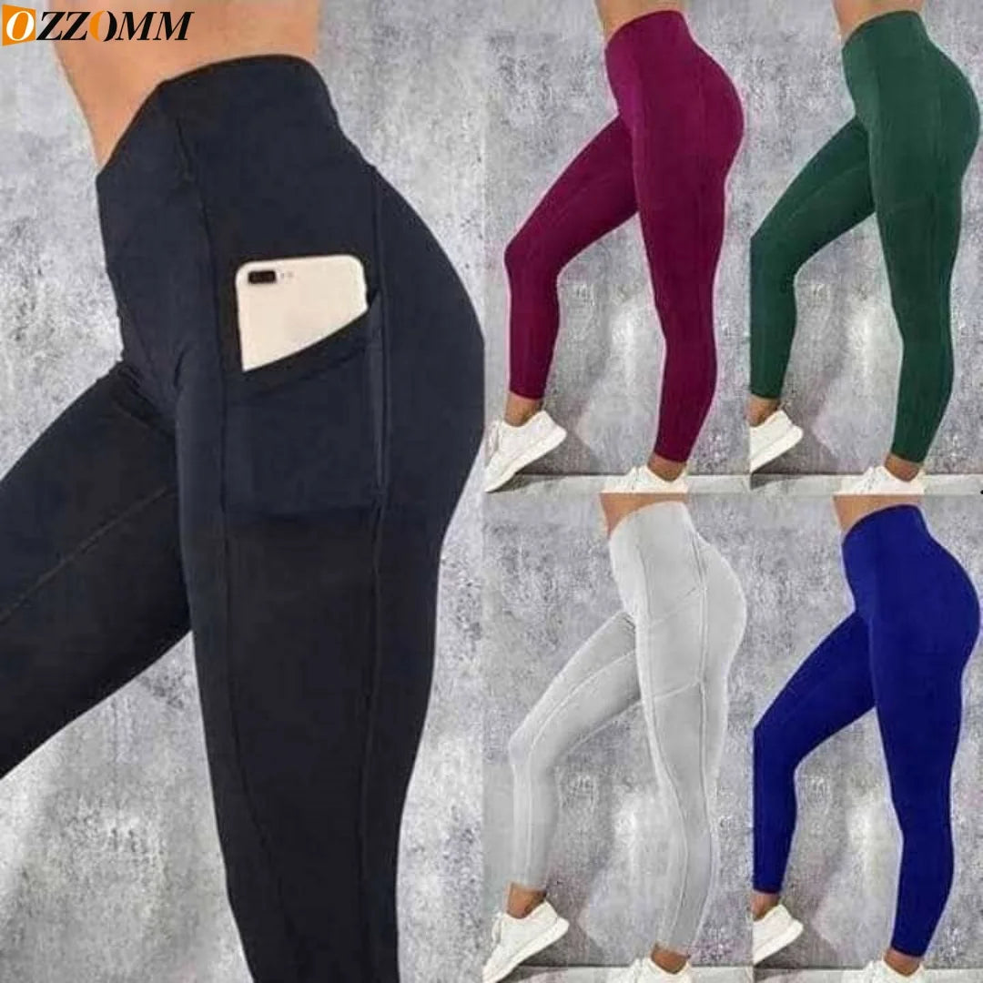 1PC Plus Size Pocket Yoga Pants