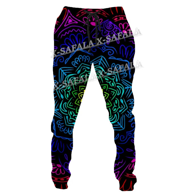 Colorful Mushroom 3D Print Men Pants Long Y2k