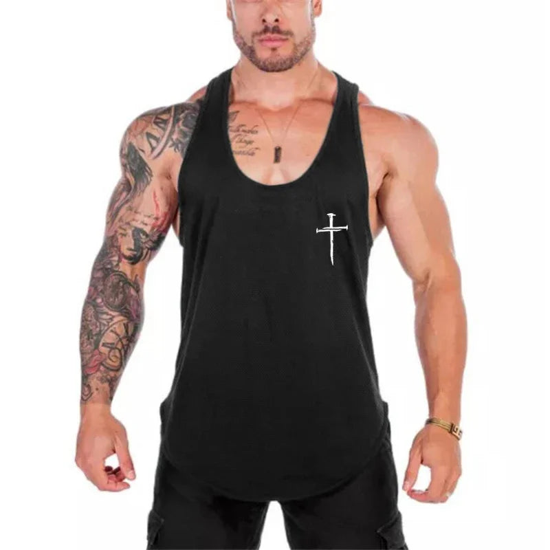 Men Bodybuilding Sleeveless Shirt