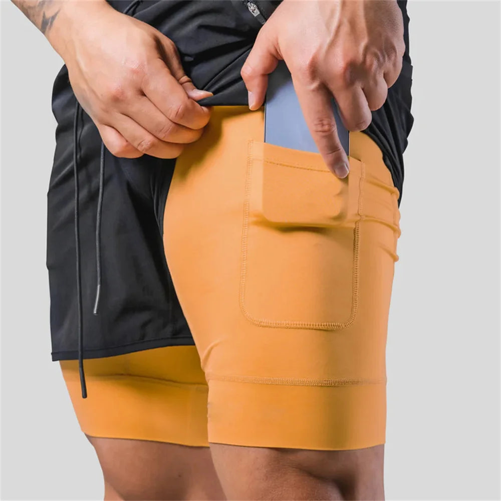 2 in 1 Running Sports Shorts