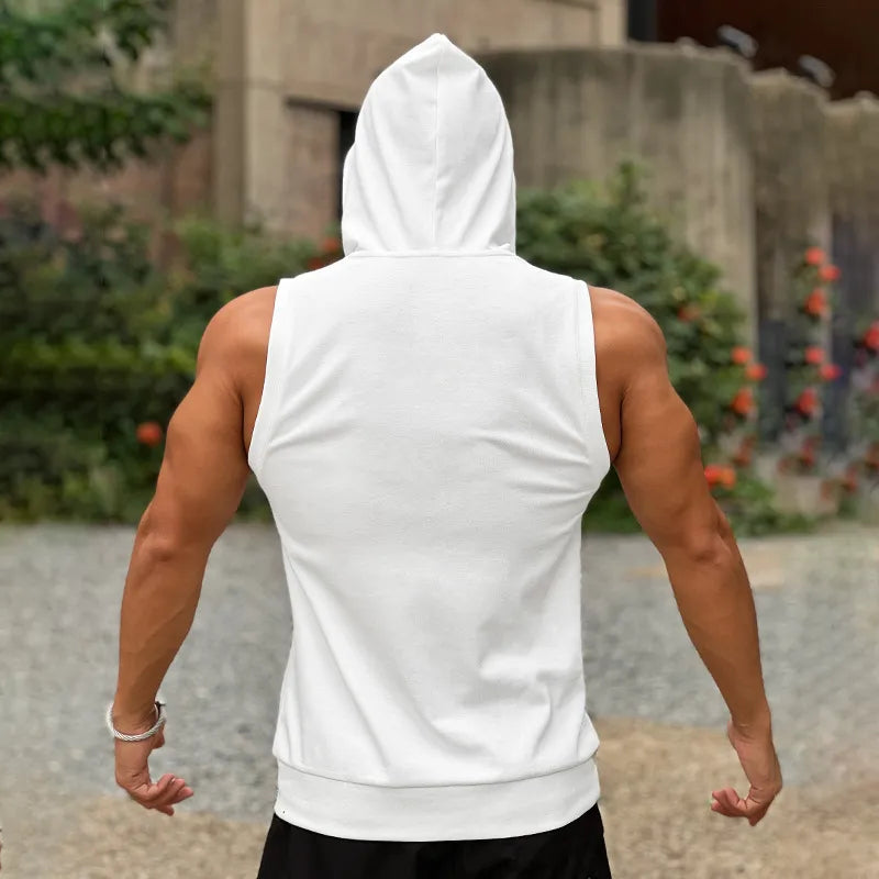 Hooded Print Cotton Gyms Clothing