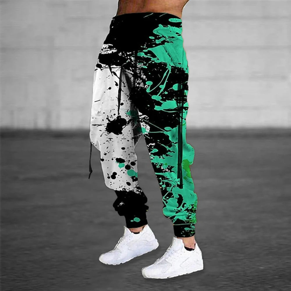 Graffiti Drawstring Long Men's Casual Sweatpants