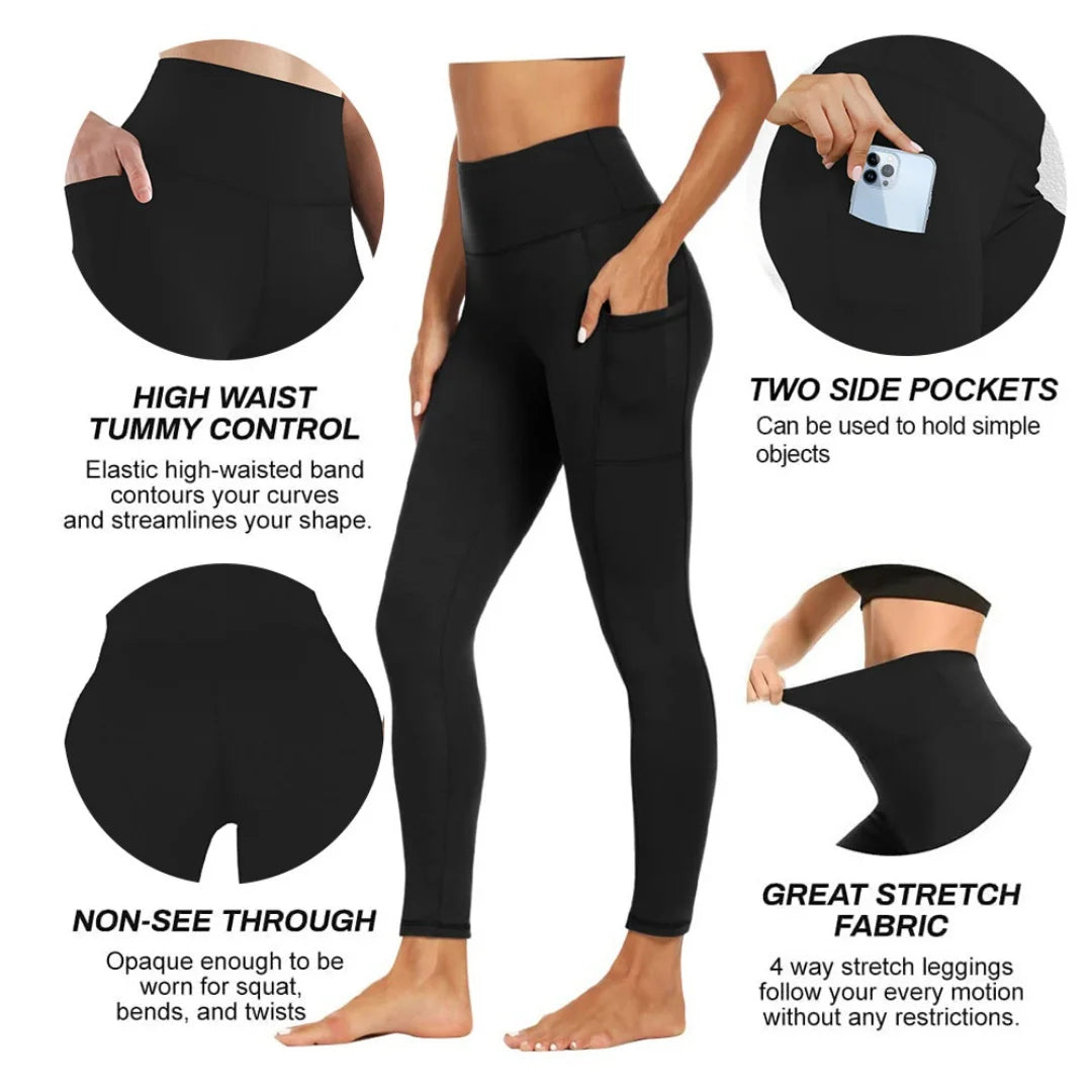 1PC Plus Size Pocket Yoga Pants