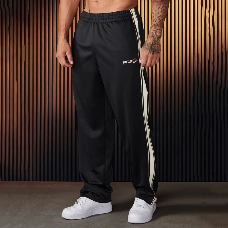 Men's Sweatpants Knitted Striped Patchwork