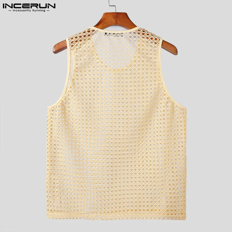 Men Hollow Mesh Vest