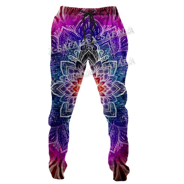 Colorful Mushroom 3D Print Men Pants Long Y2k