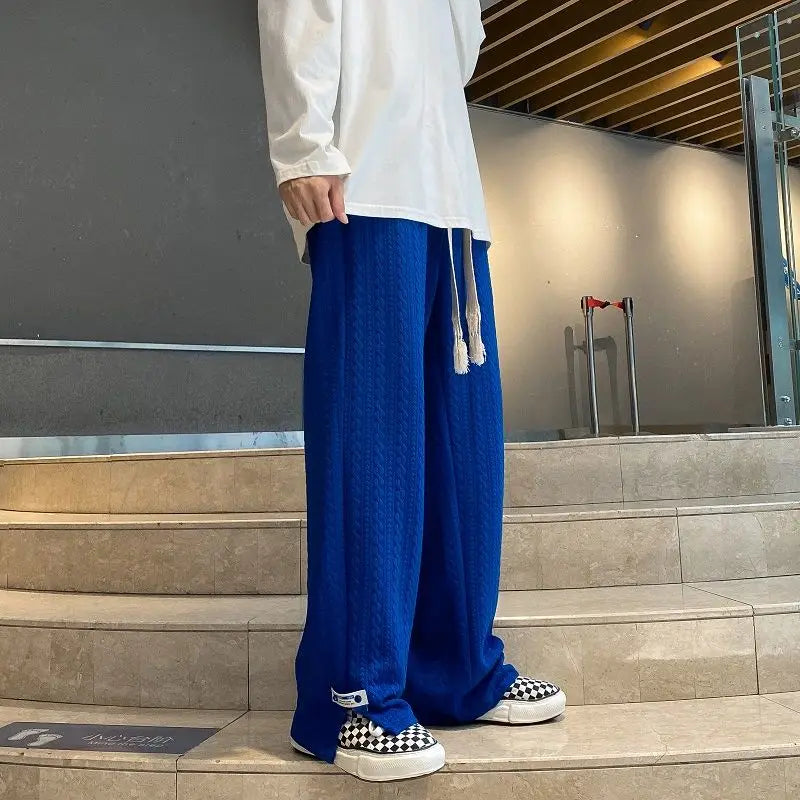 Men High Street Sweatpants  Casual Side Slit