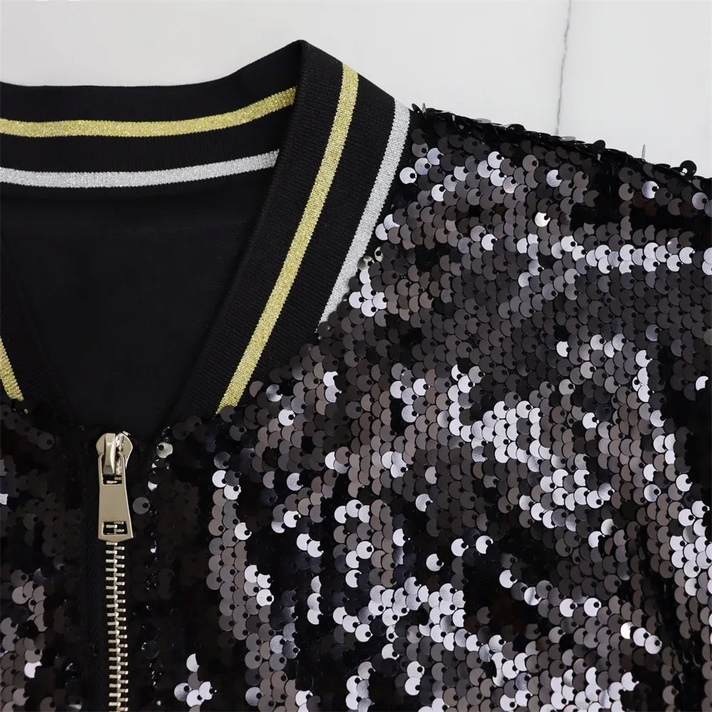 Golden Black Sequined Jacket