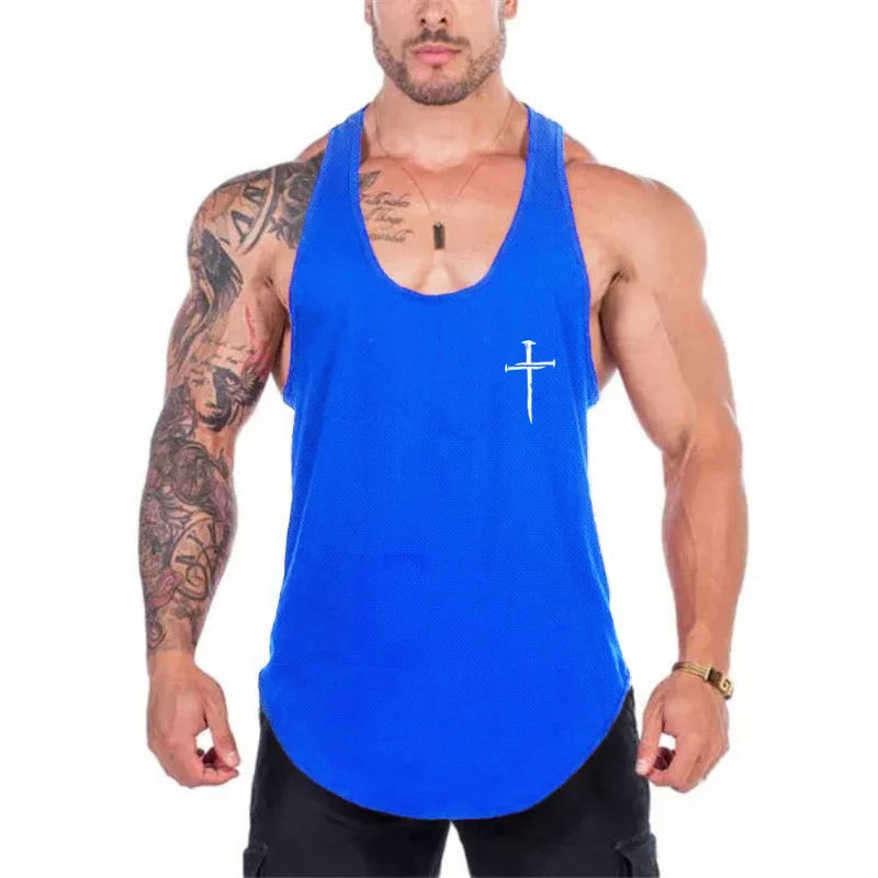 Men Bodybuilding Sleeveless Shirt