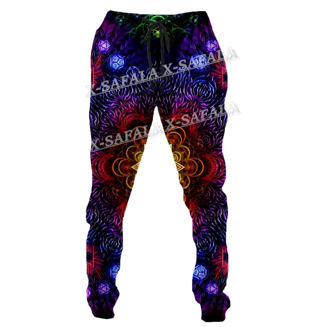 Colorful Mushroom 3D Print Men Pants Long Y2k