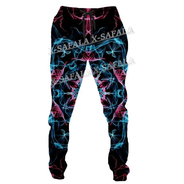 Colorful Mushroom 3D Print Men Pants Long Y2k