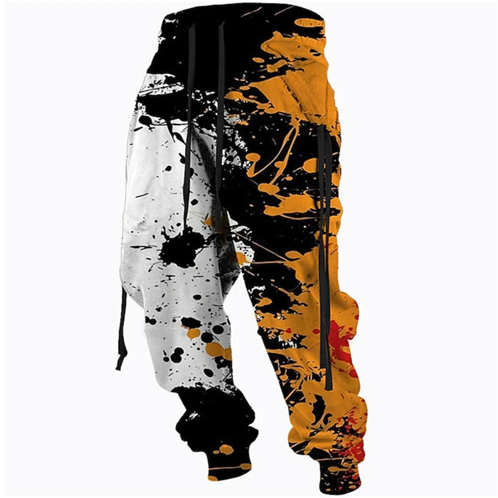 Graffiti Drawstring Long Men's Casual Sweatpants