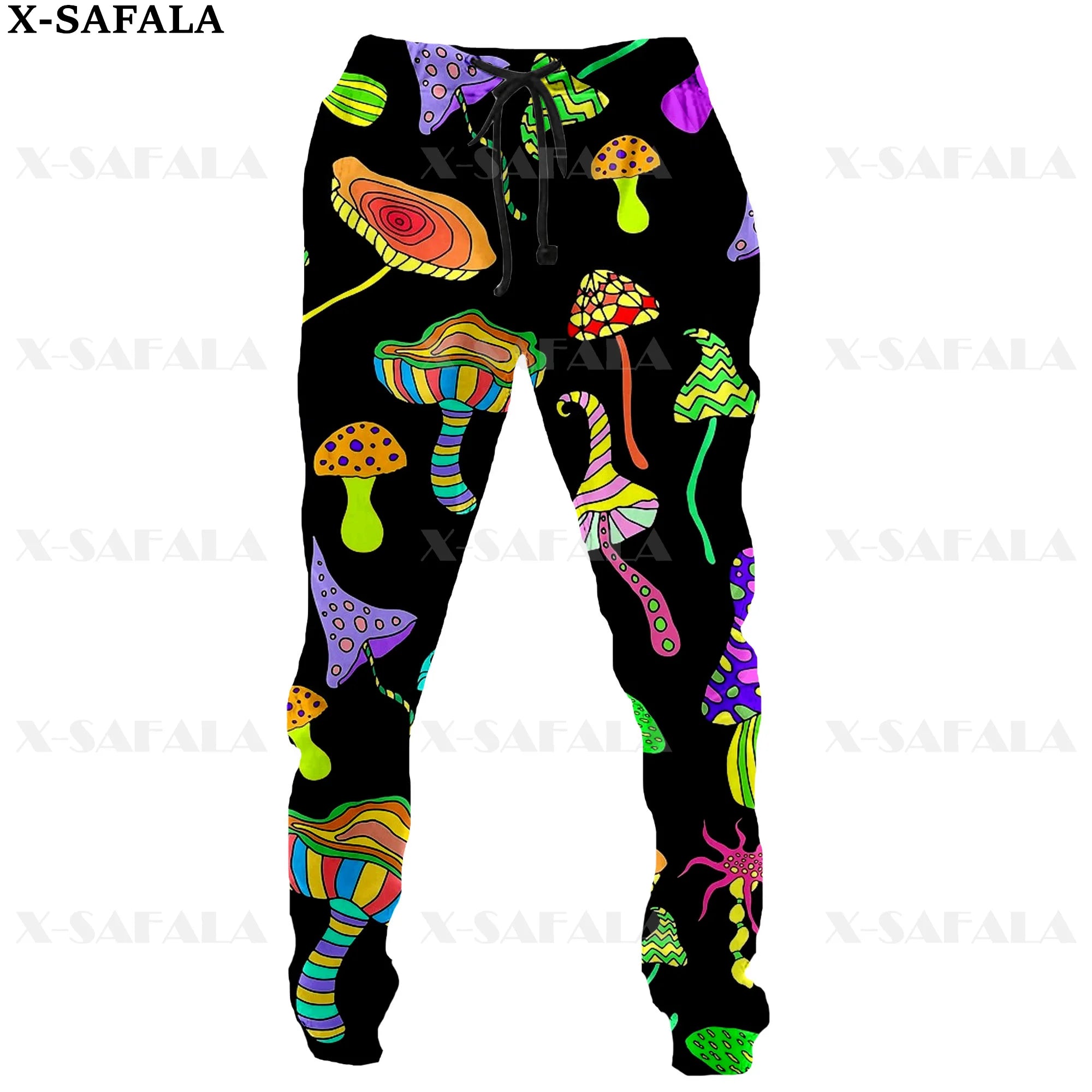 Colorful Mushroom 3D Print Men Pants Long Y2k