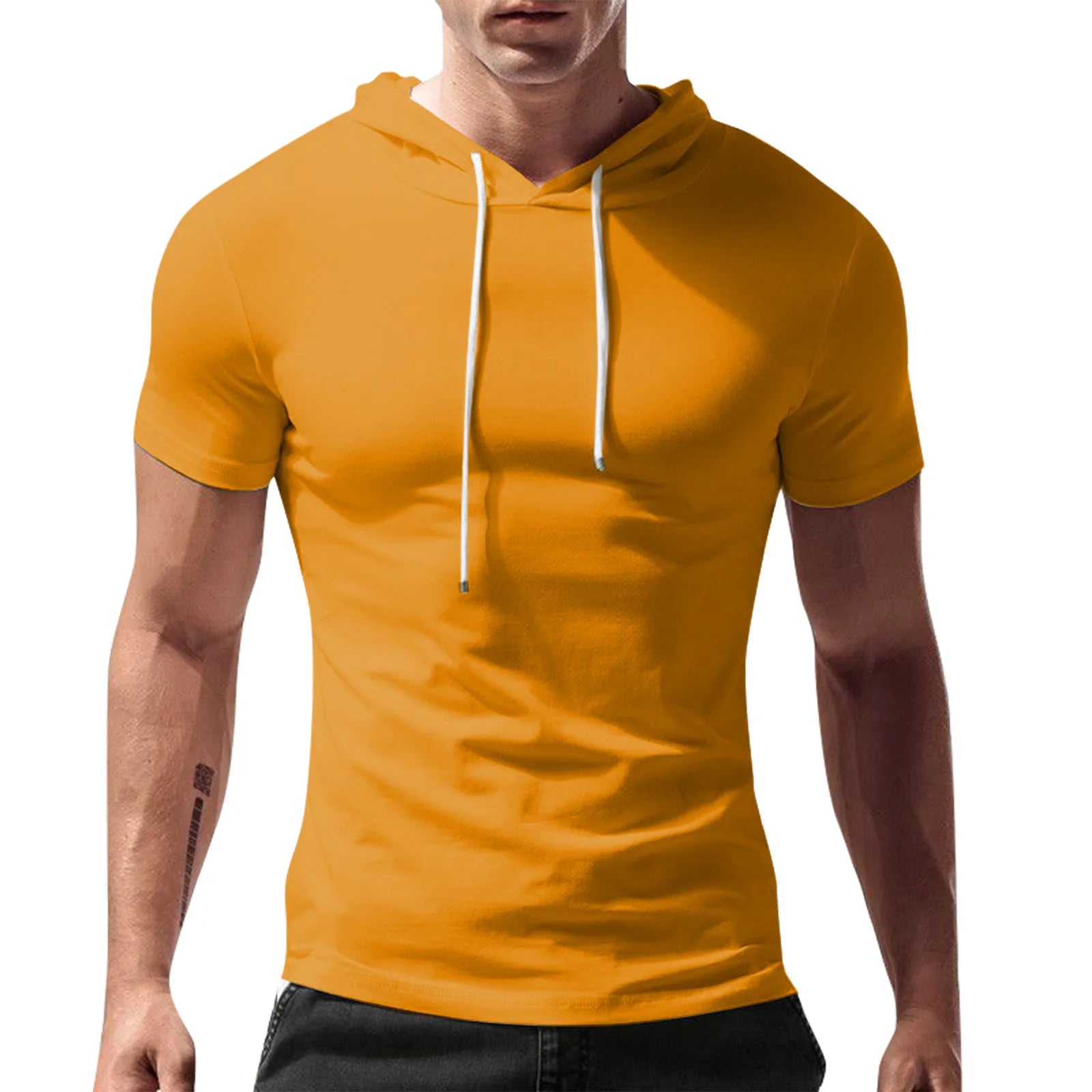 Short Sleeve T-shirt Men's Hooded Casual Loose