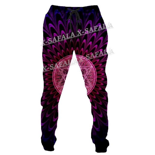 Colorful Mushroom 3D Print Men Pants Long Y2k