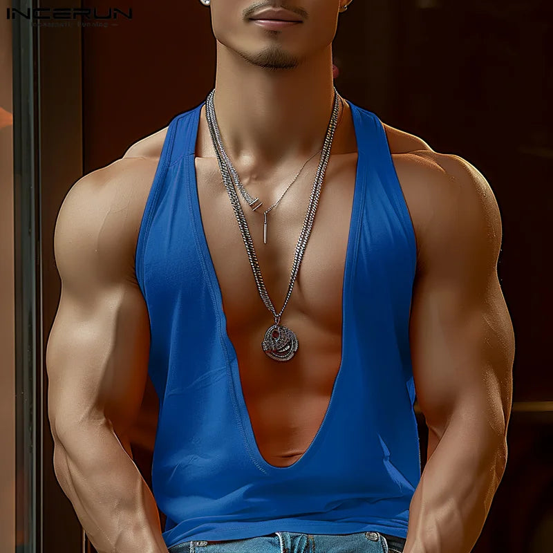 New Men's Deep V-neck Vest