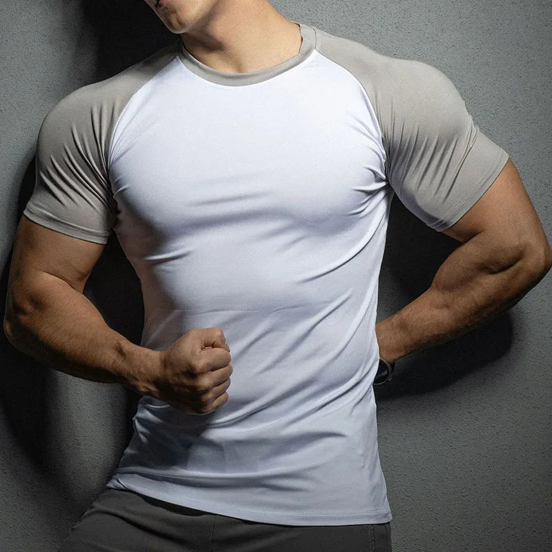 2024 New Men  Short Sleeve Fitness T Shirt