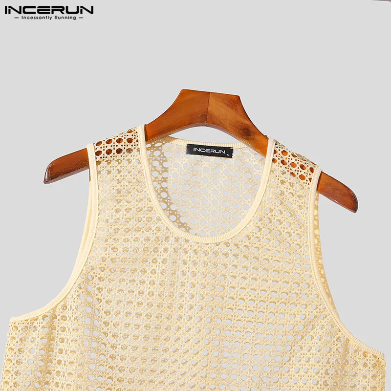 Men Hollow Mesh Vest