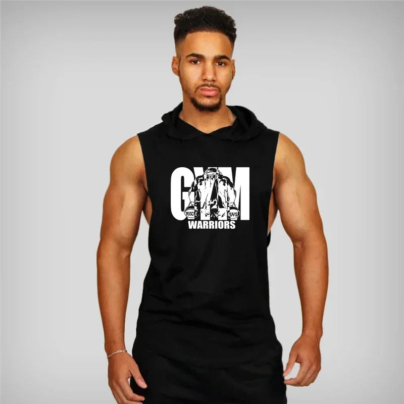 Men's Bodybuilding Hooded Tank Top