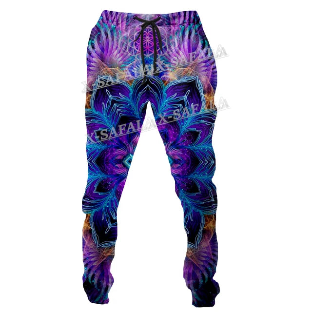 Colorful Mushroom 3D Print Men Pants Long Y2k