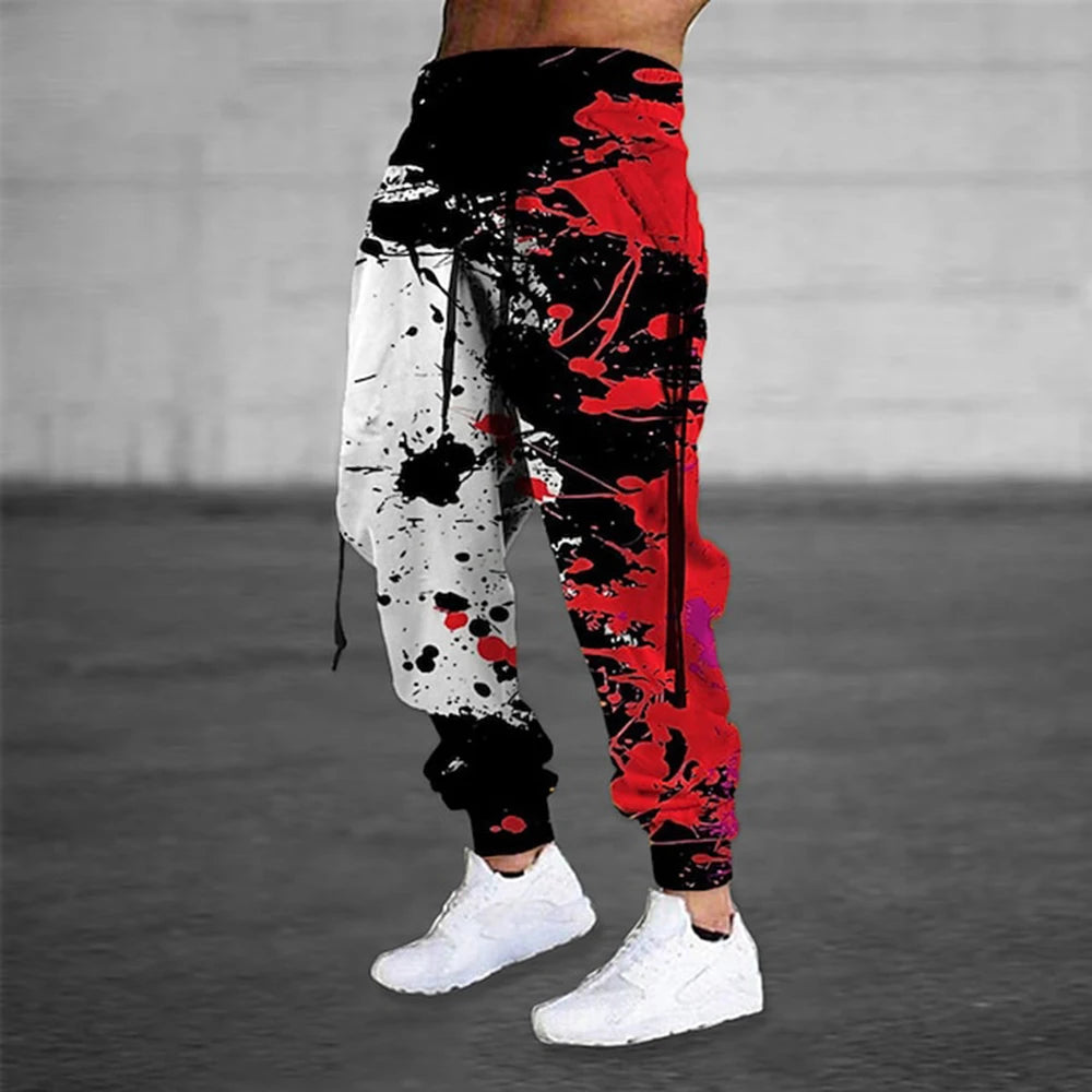 Graffiti Drawstring Long Men's Casual Sweatpants