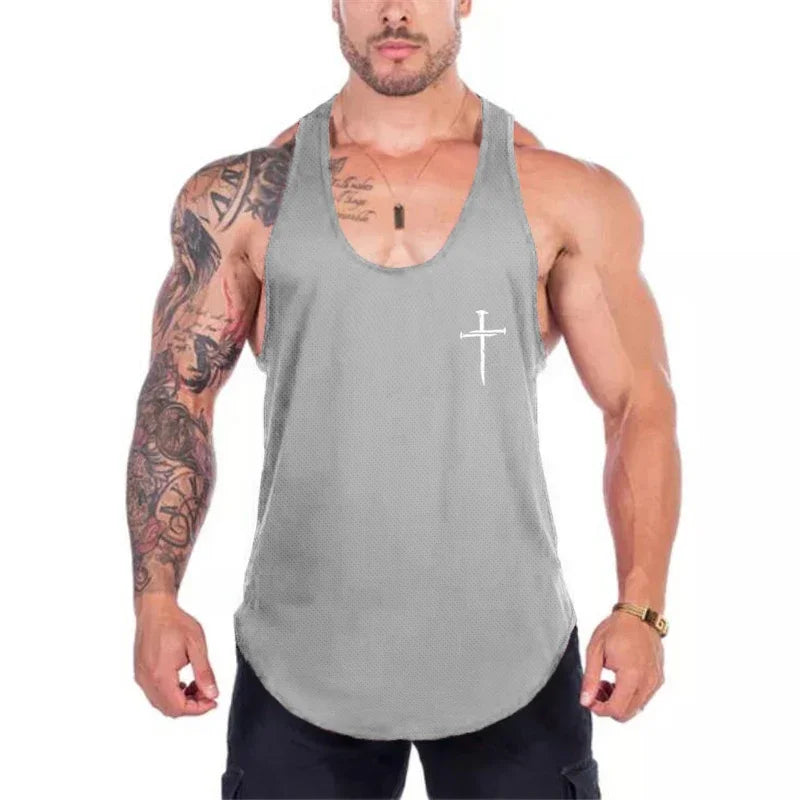 Men Bodybuilding Sleeveless Shirt