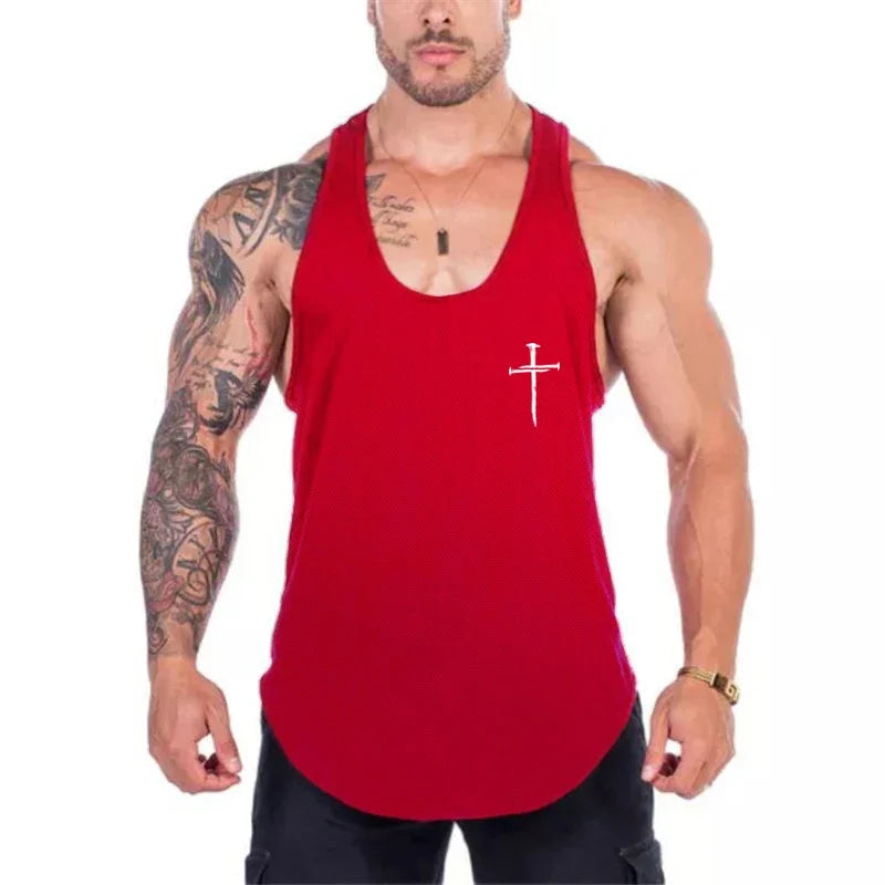 Men Bodybuilding Sleeveless Shirt