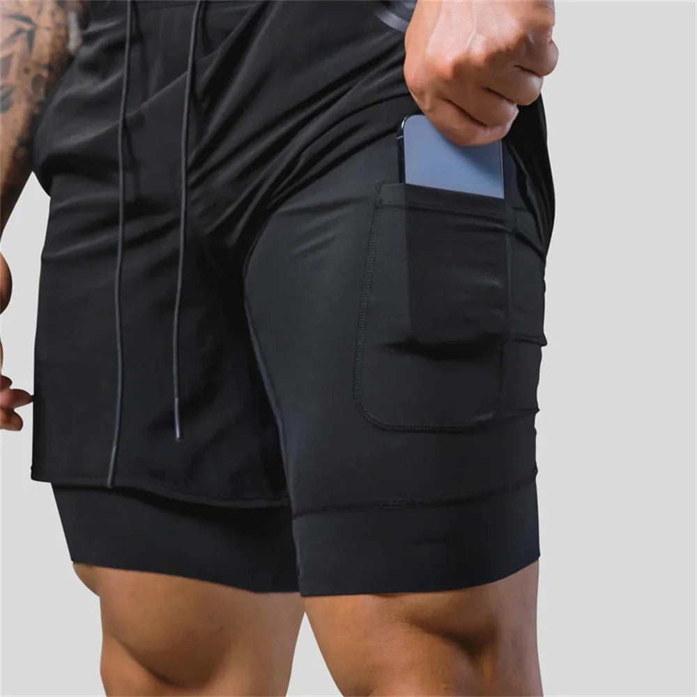 2 in 1 Running Sports Shorts